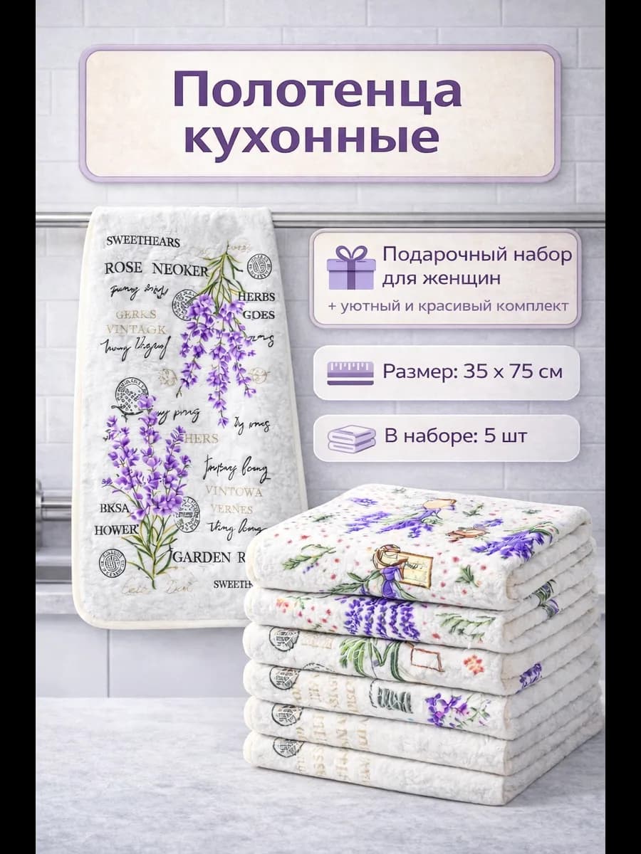 Подарочный набор кухонные полотенца из микрофибры
