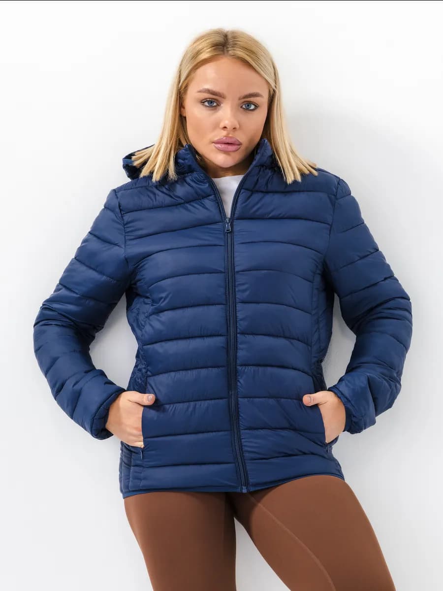 Куртка демисезонная стеганая с капюшоном - фото 1