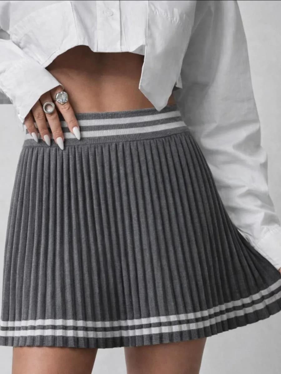 Юбка плиссе короткая мини
