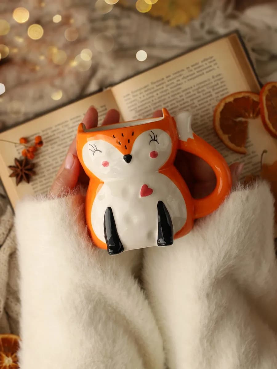 Кружка лисичка новогодняя, подарок - фото 1