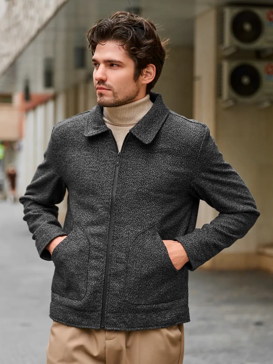 Легкое пальто мужское короткое (куртка) - фото 1