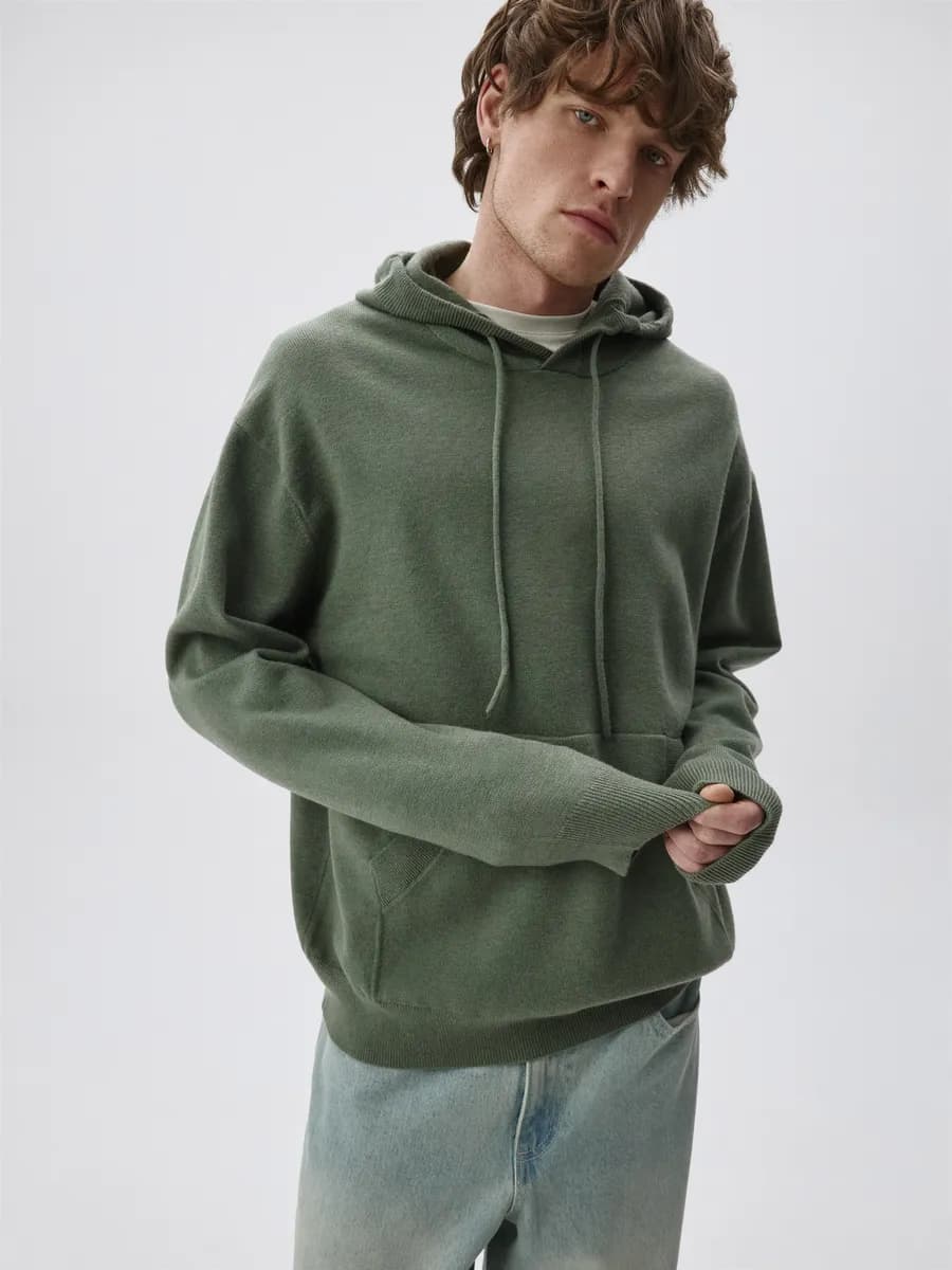 Вязаная толстовка худи оверсайз