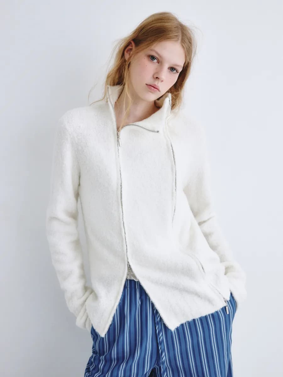 Пушистый кардиган с содержанием шерсти из линейки Young