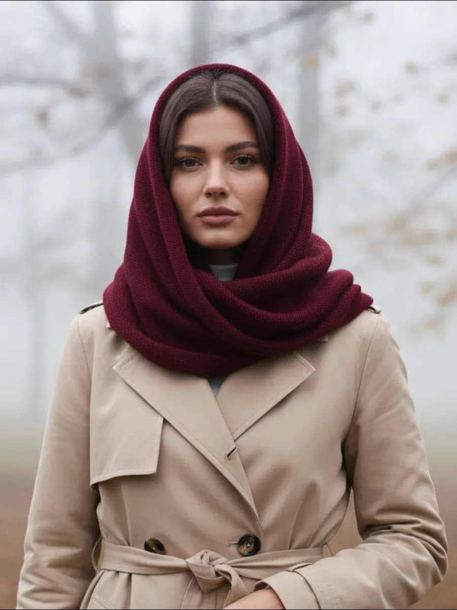 Косынка платок вязаный теплый на шею на голову