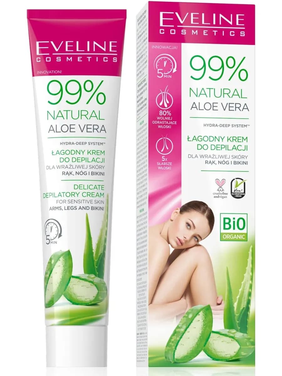 99%NATURAL Крем для депиляции Алоэ, 125мл