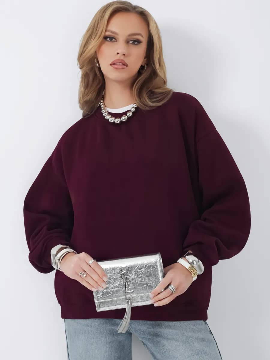 Свитшот оверсайз с начесом