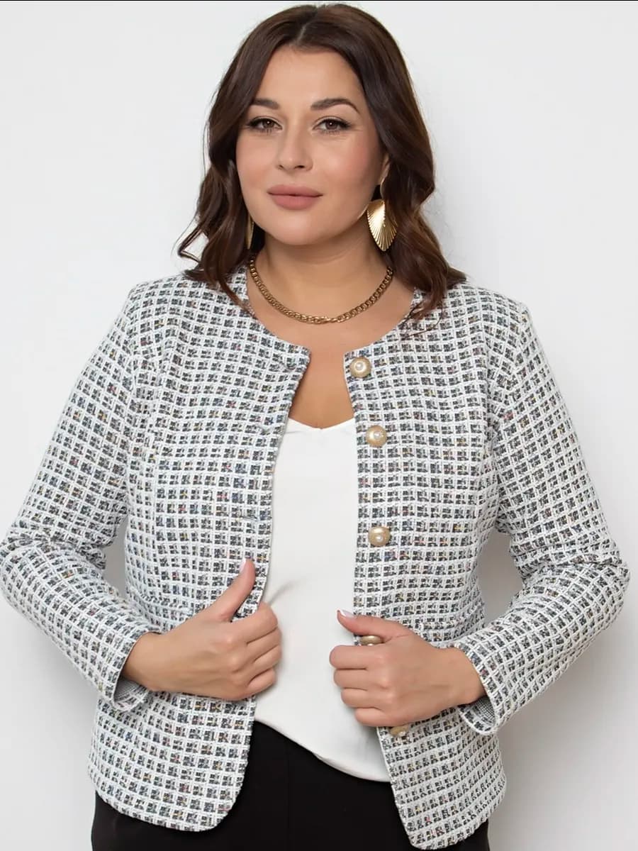 Жакет твидовый приталенный