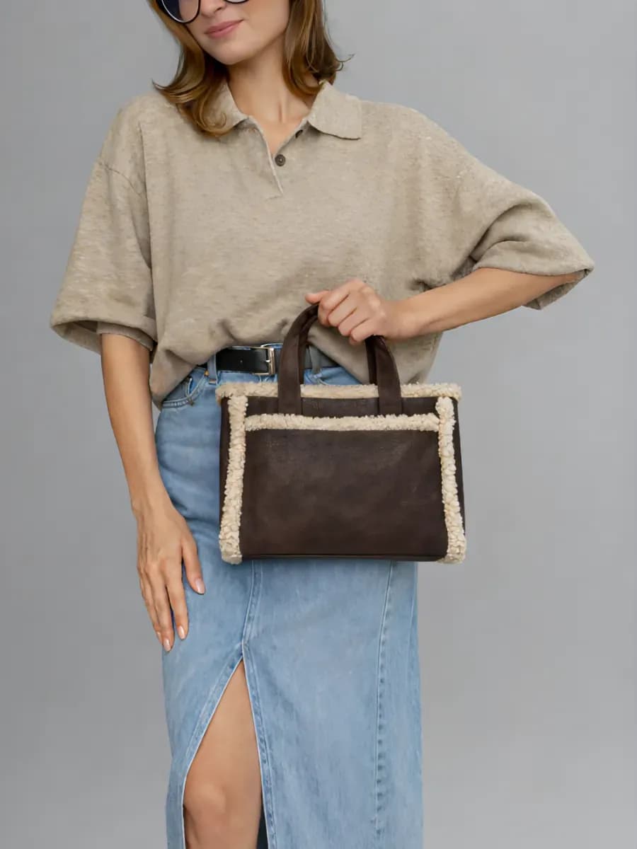 Сумка зимняя кросс-боди тоут