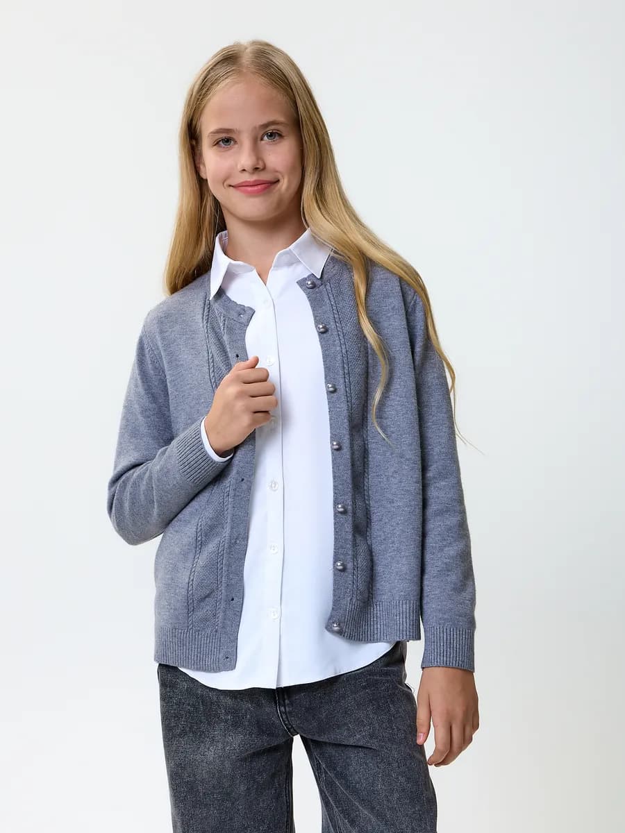 Кардиган кофта в школу на пуговицах