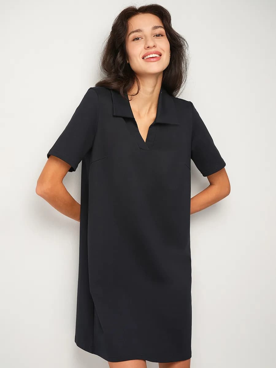 Платье поло из футера двухнитки повседневное