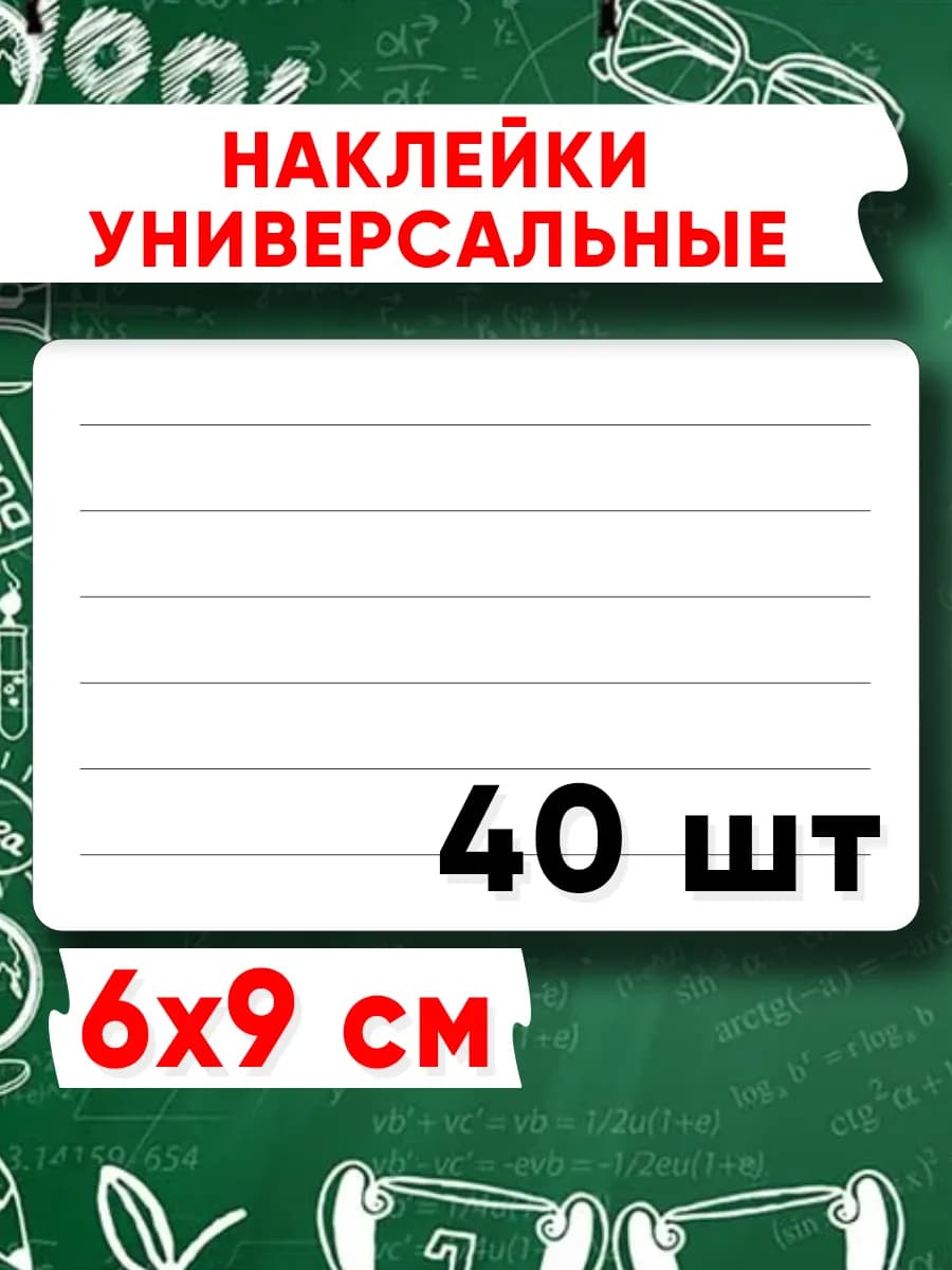 Наклейки на тетради для подписи 40 шт