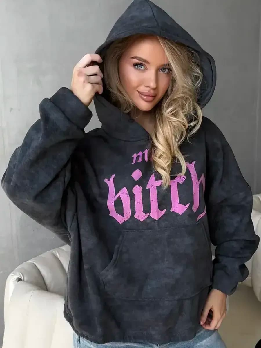 Худи оверсайз с капюшоном теплое с начесом