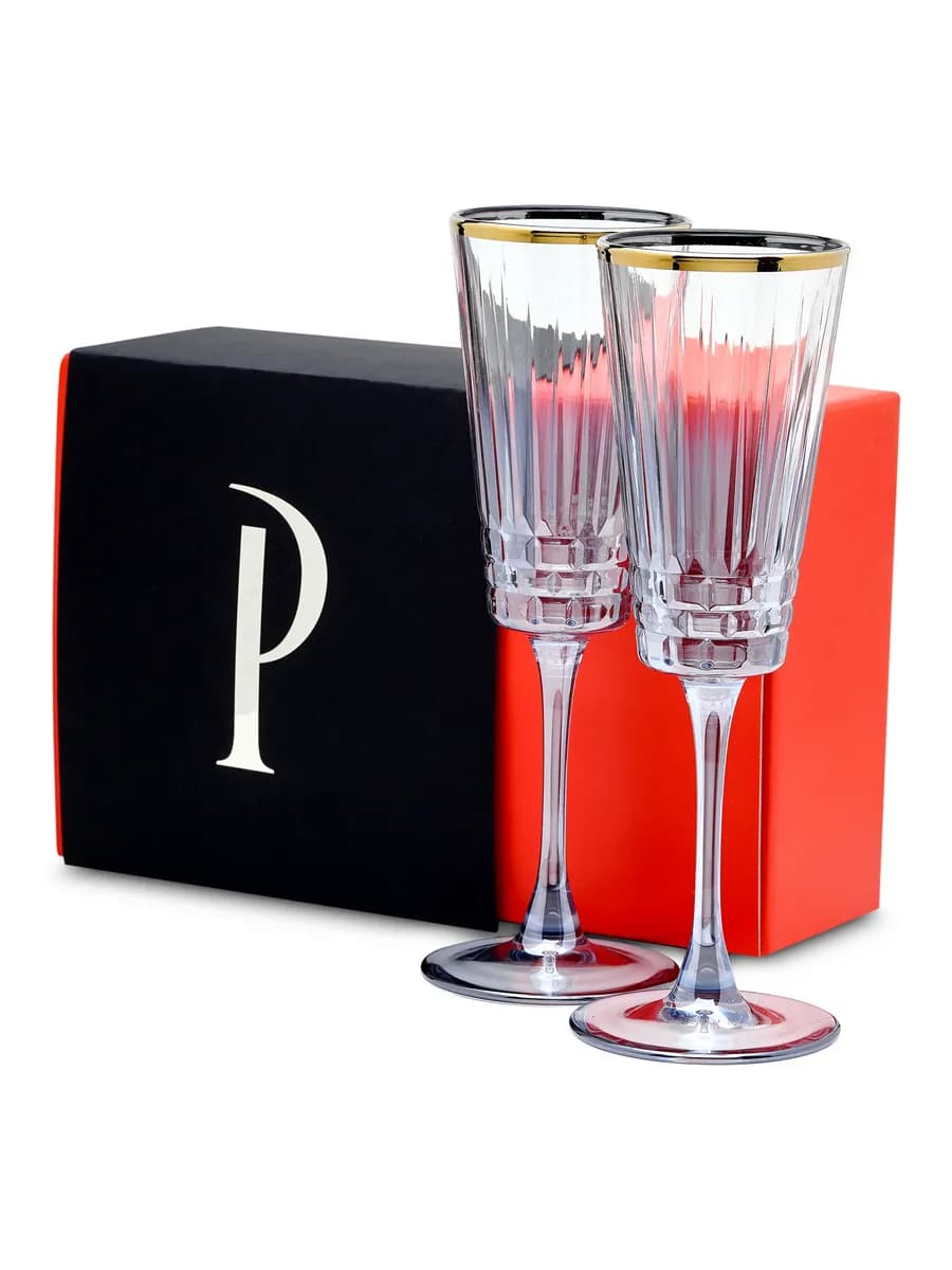 Подарочный набор бокалов для шампанского "Черное море", 2 шт