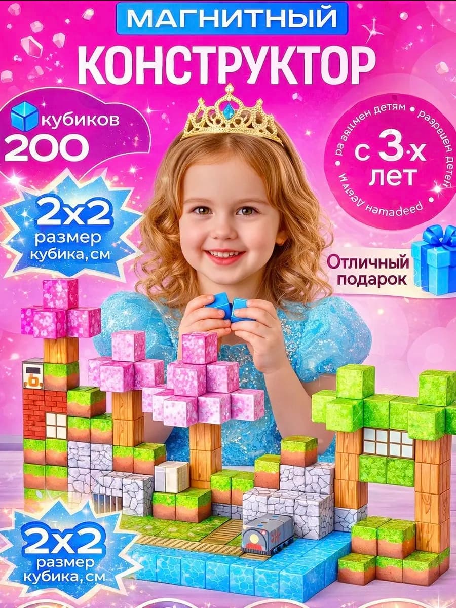 Магнитный конструктор майнкрафт для девочек