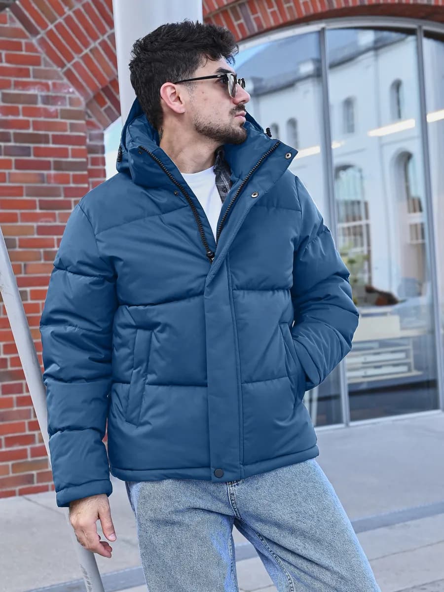 Куртка пуховик зимний c капюшоном - фото 1