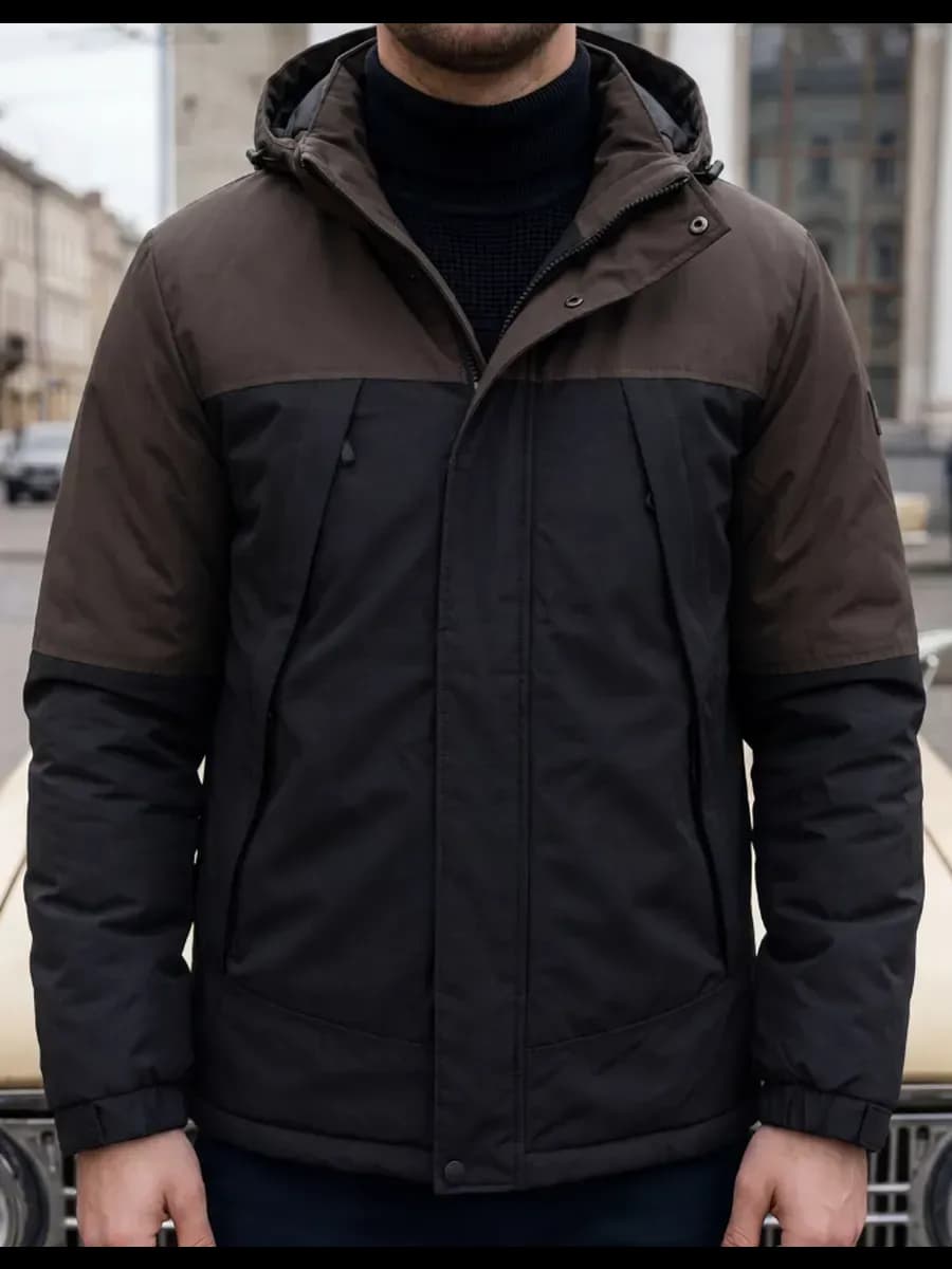 Куртка демисезонная с капюшоном теплая