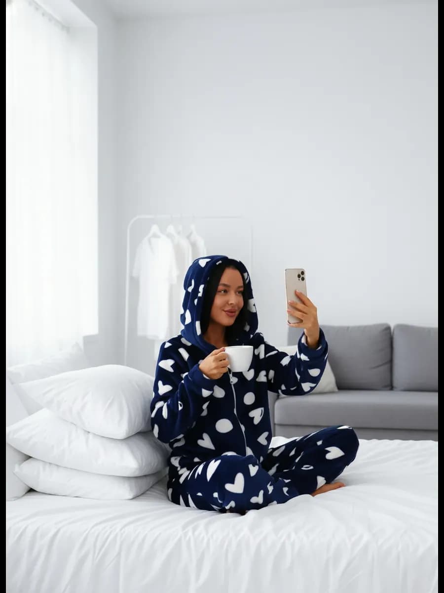 Костюм пижама теплый домашний с брюками