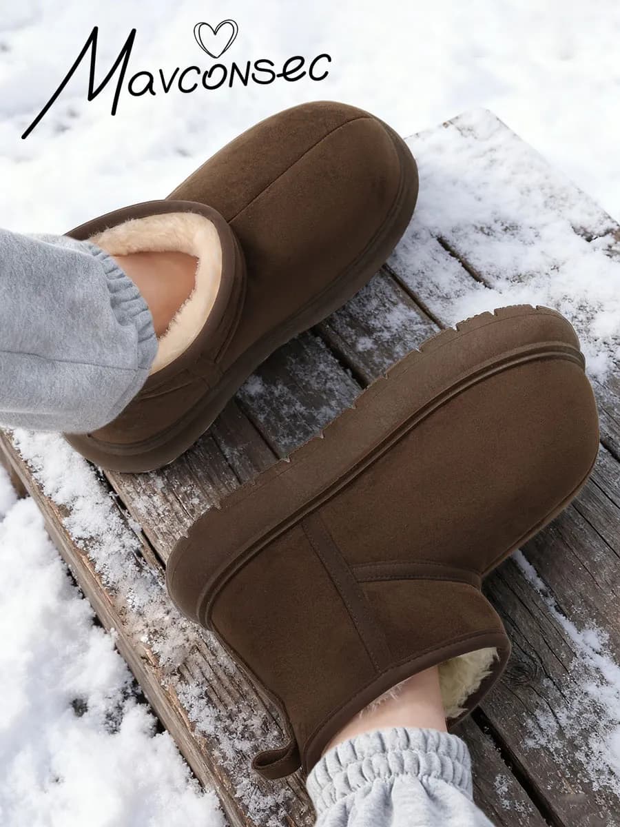 Угги зимние на платформе с мехом