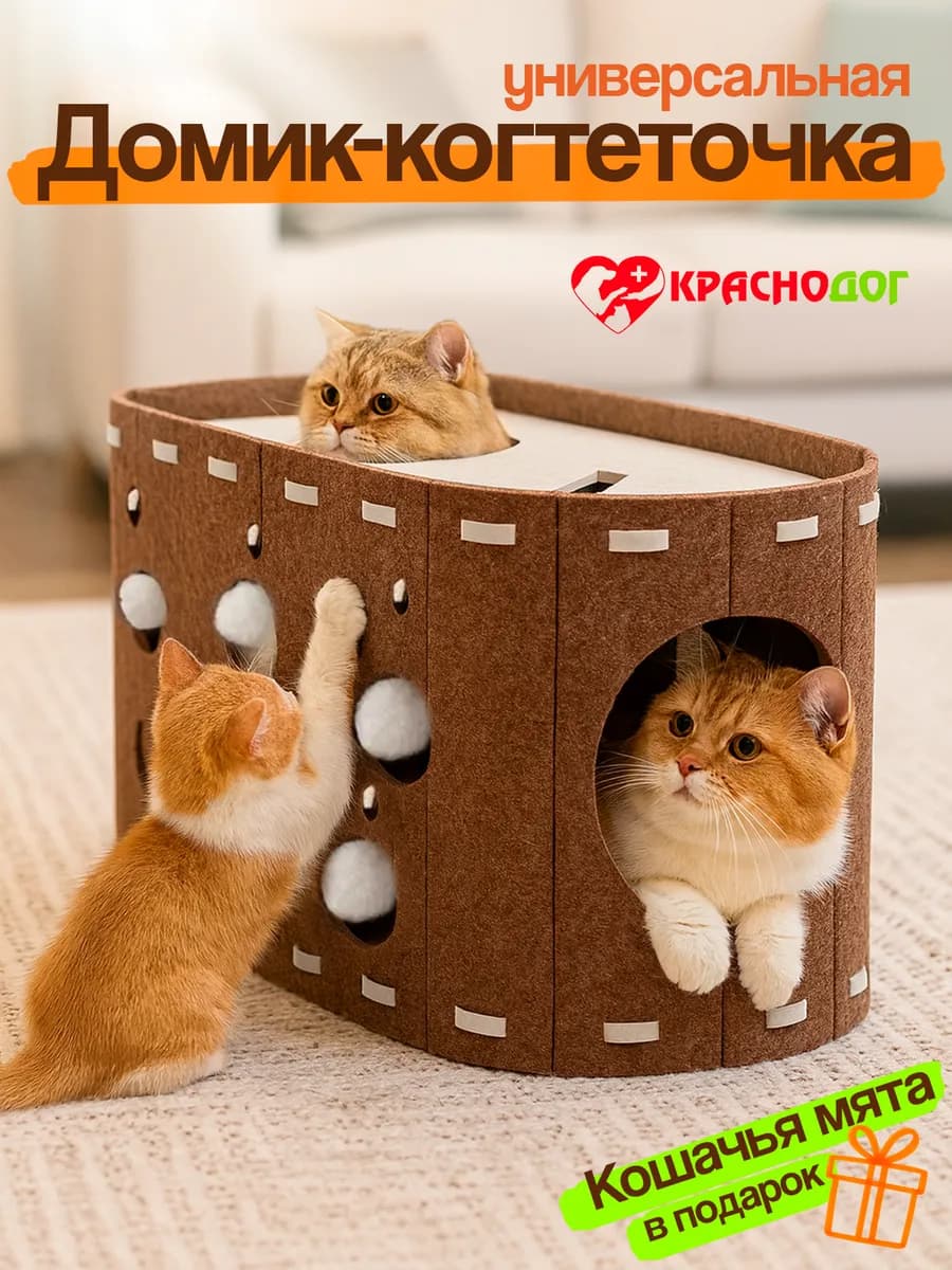Домик для кошки с когтеточкой