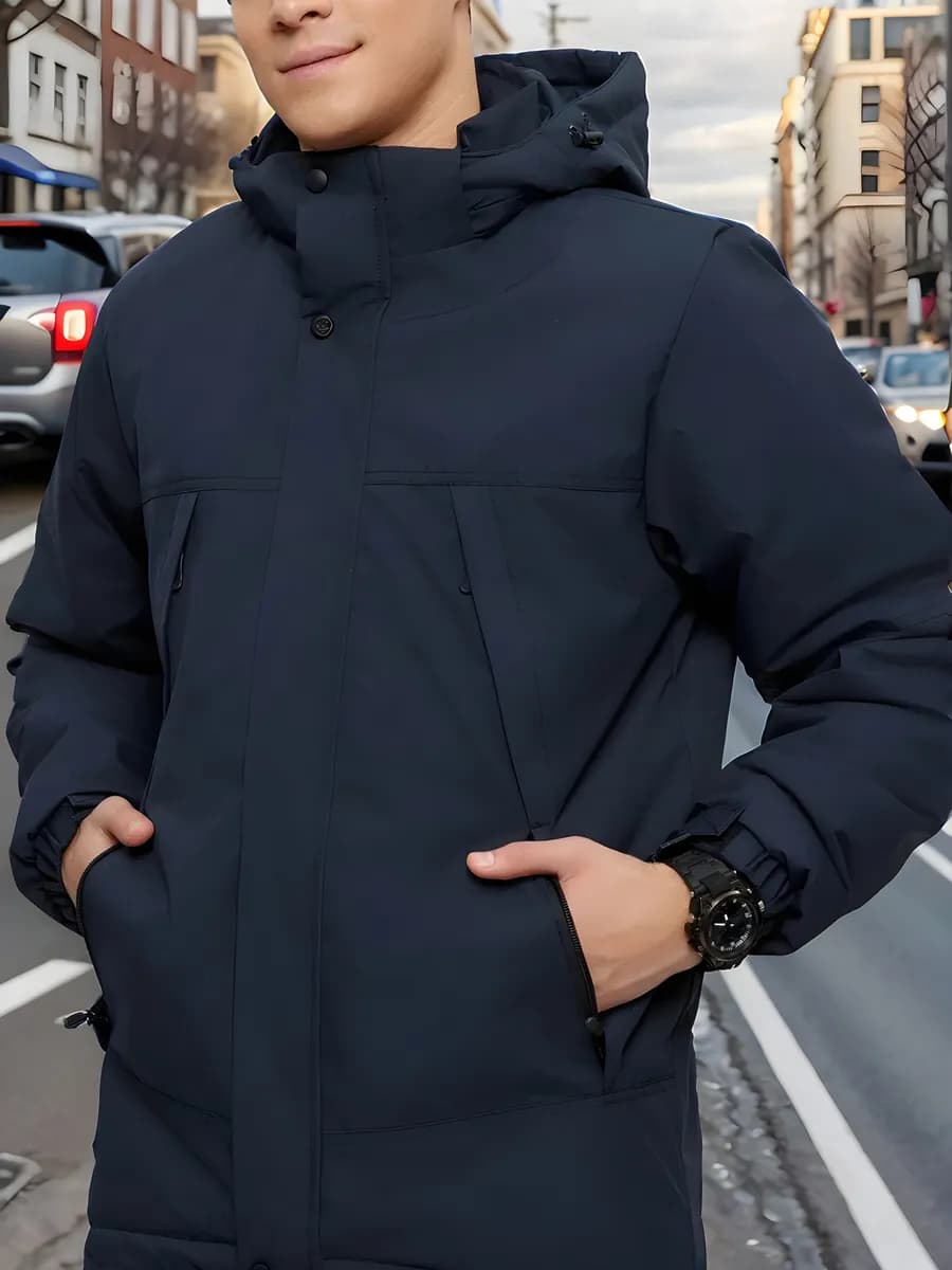Куртка парка демисезонная удлиненная с капюшоном