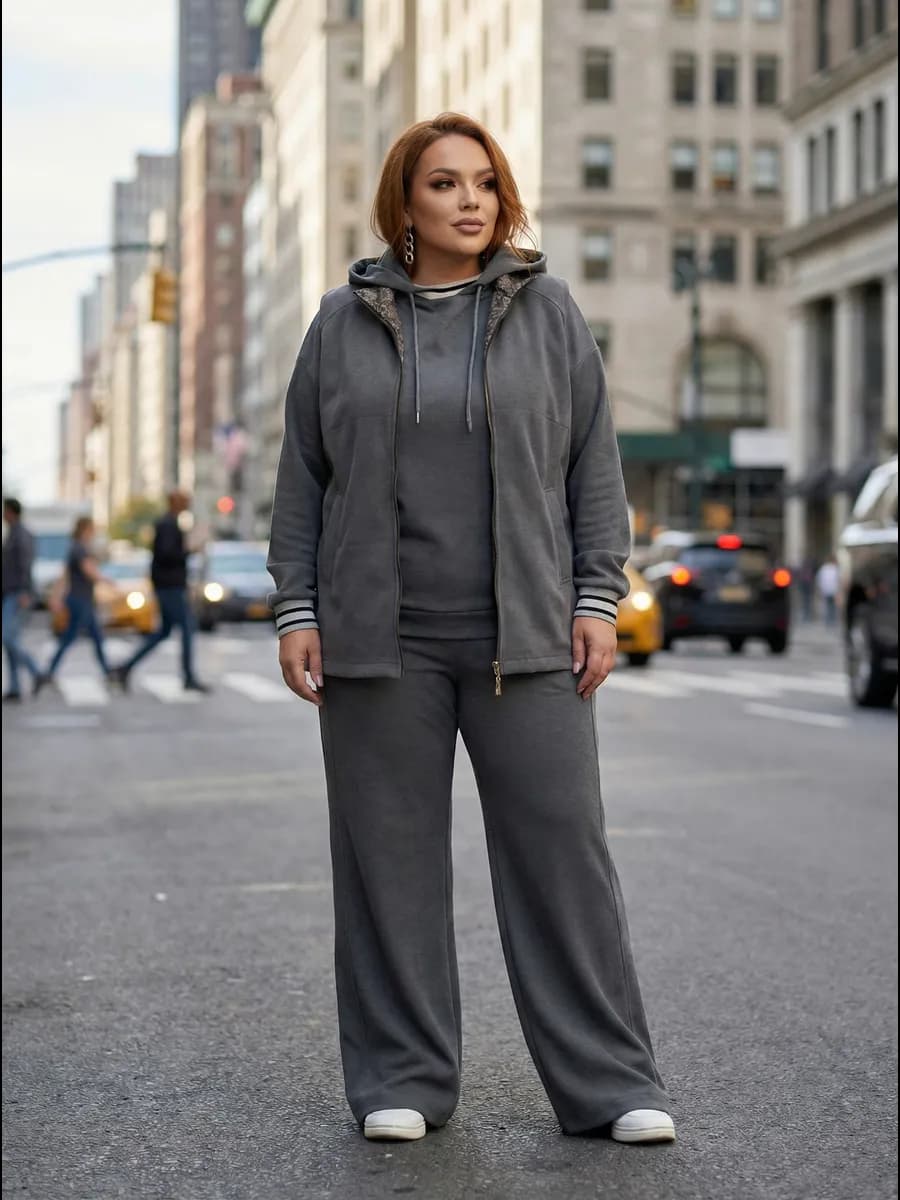 Спортивный весенний костюм тройка с жилетом