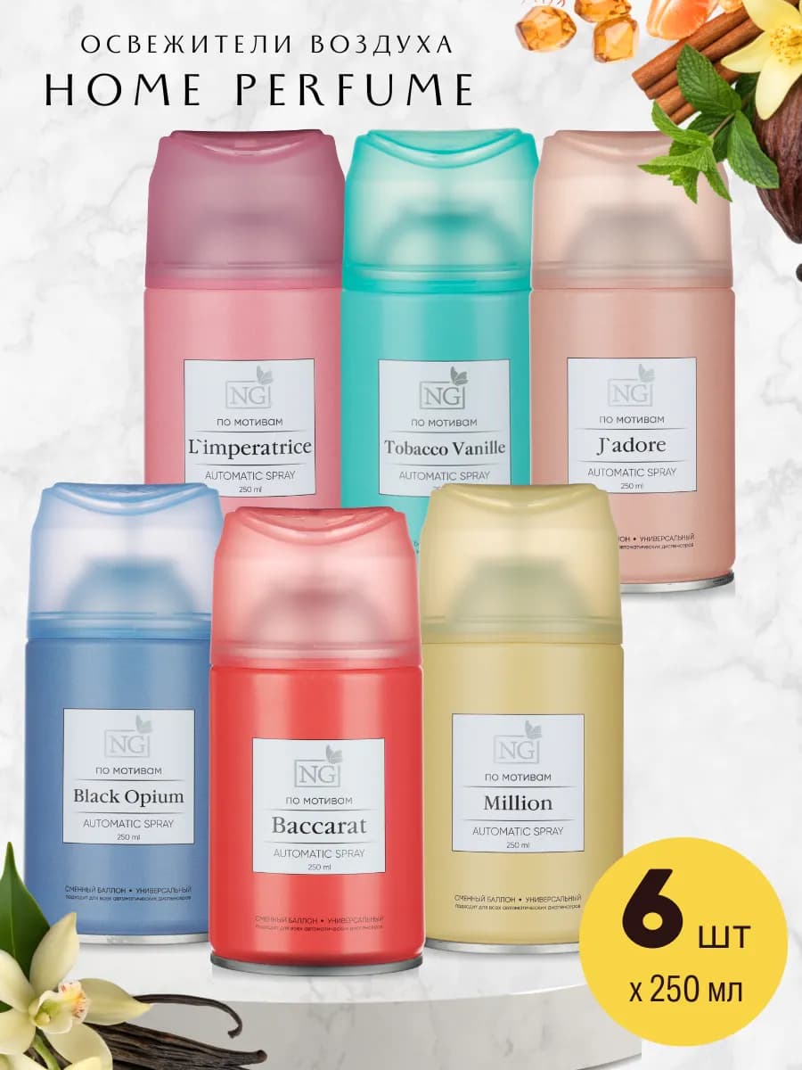 6 Освежителей воздуха парфюмированных