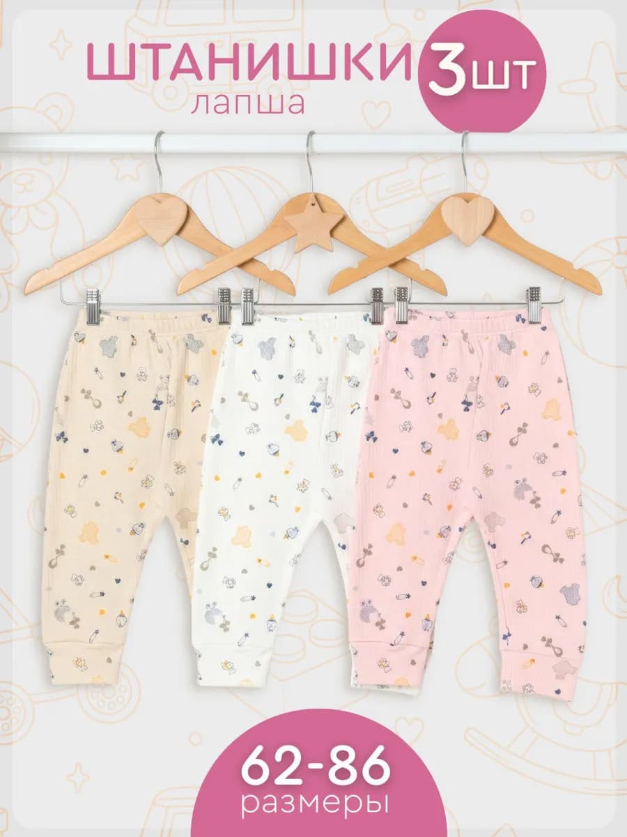 Штанишки для новорожденных в рубчик