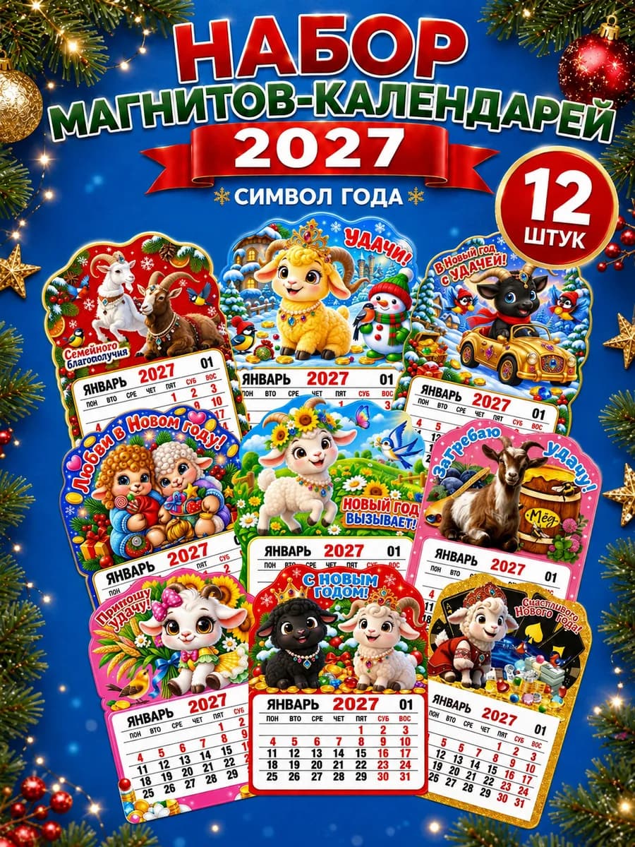 Календарь магнитик 2027 . символ года . 12 шт