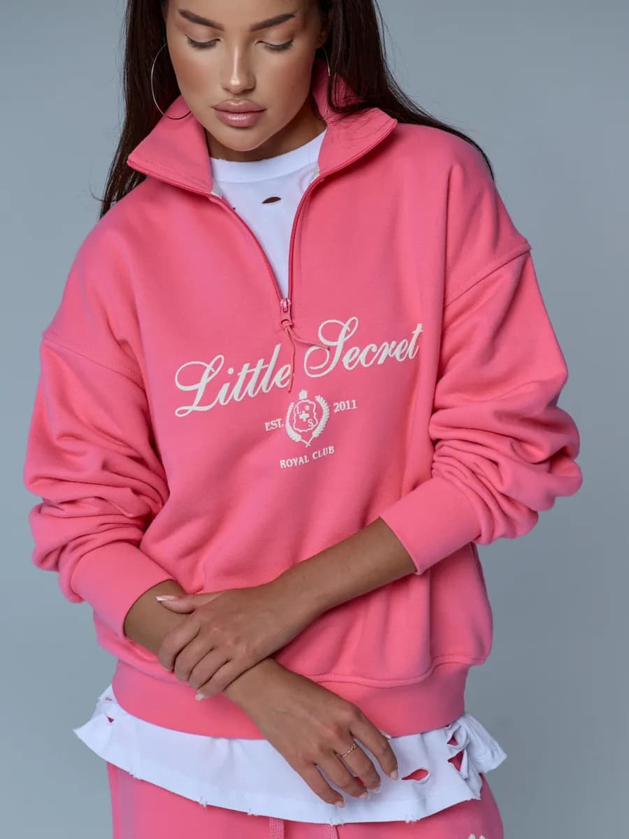 Свитшот оверсайз на молнии с начесом