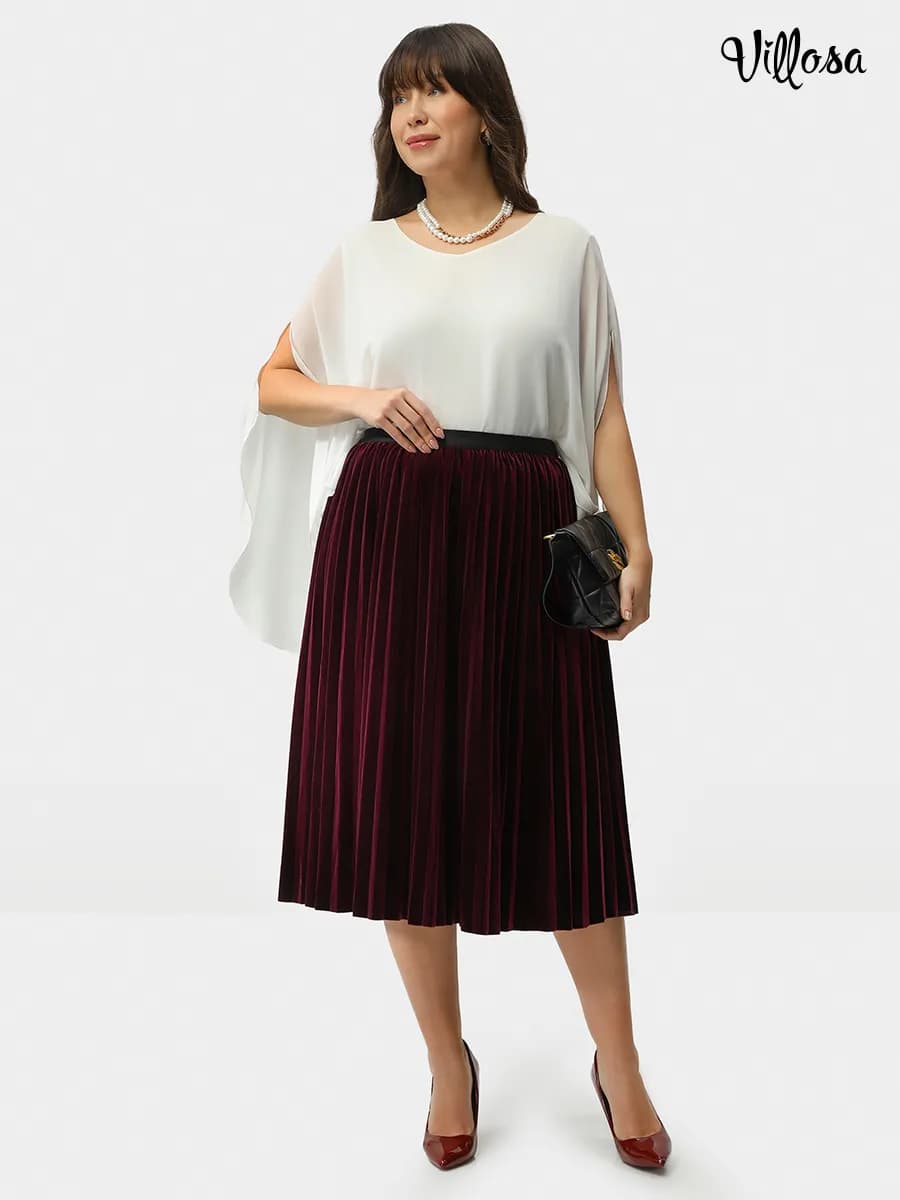 Плиссированная юбка миди