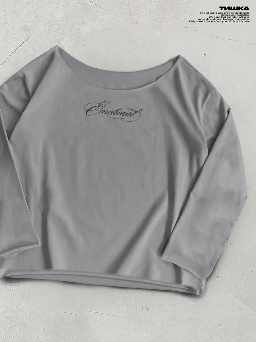 Оверсайз лонгслив с необработанными краями гранж - фото 1