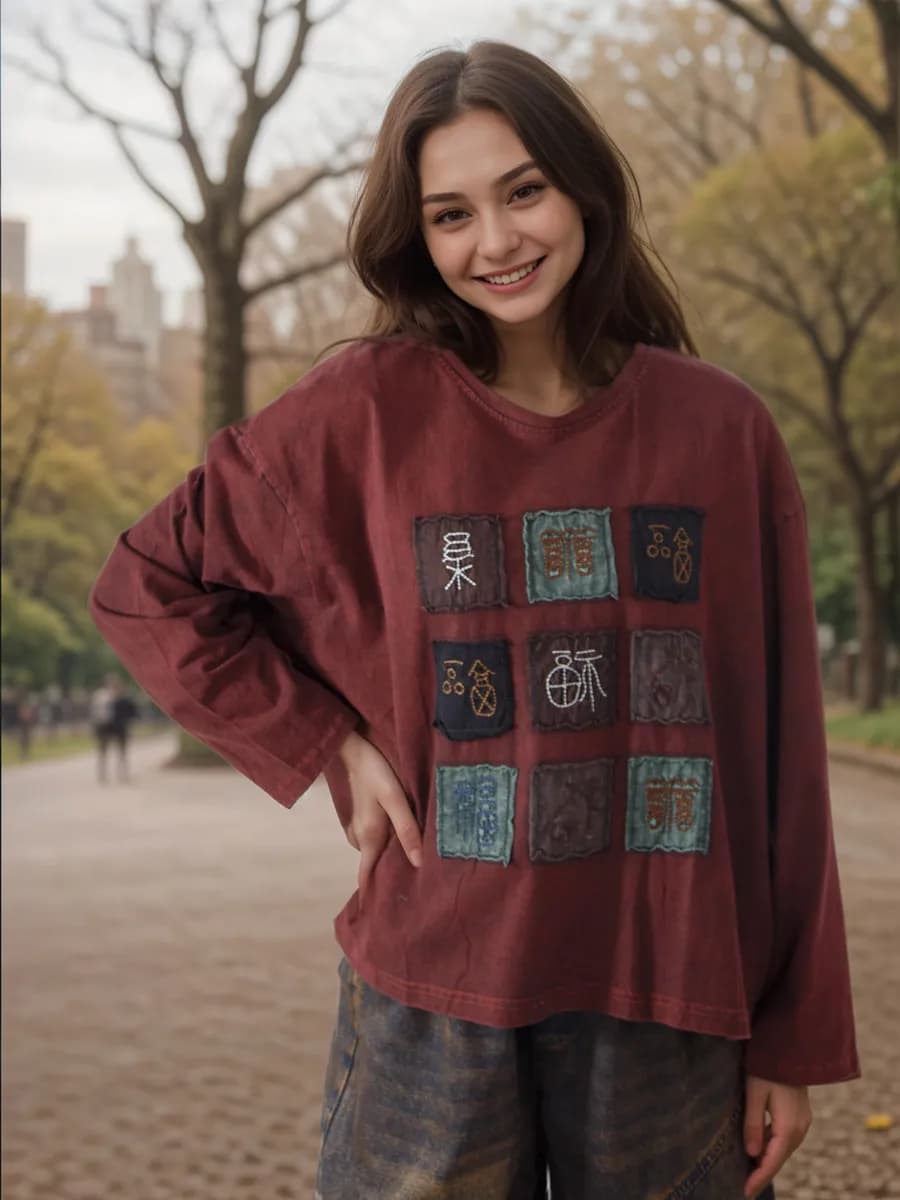 толстовка свитшот оверсайз с вышивкой