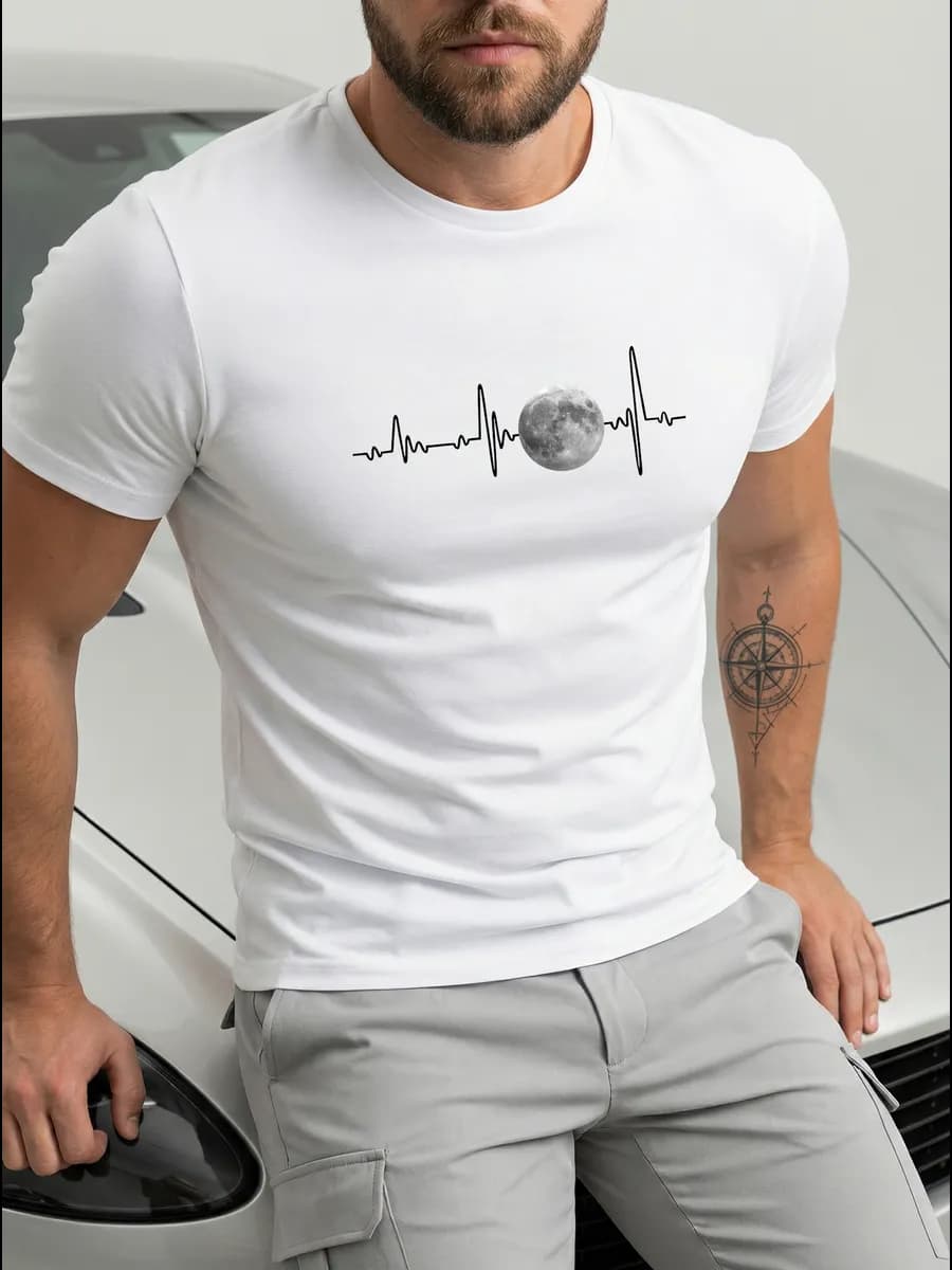 Футболка базовая с принтом хлопок