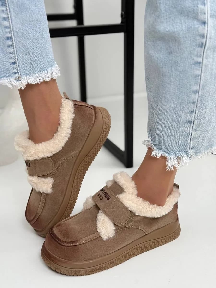 женские утепленные полуботинки с мехом
