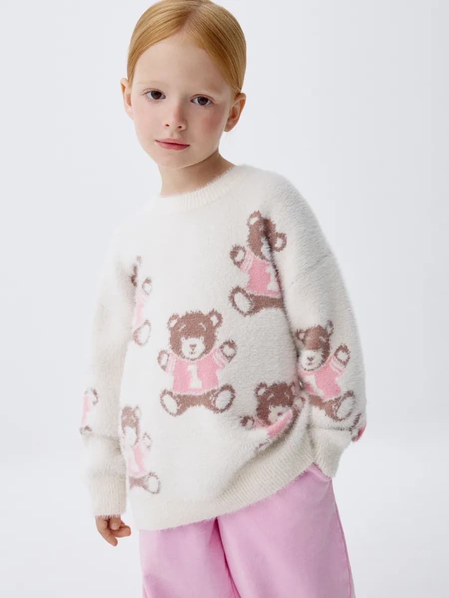 Вязаный джемпер пушистый оверсайз