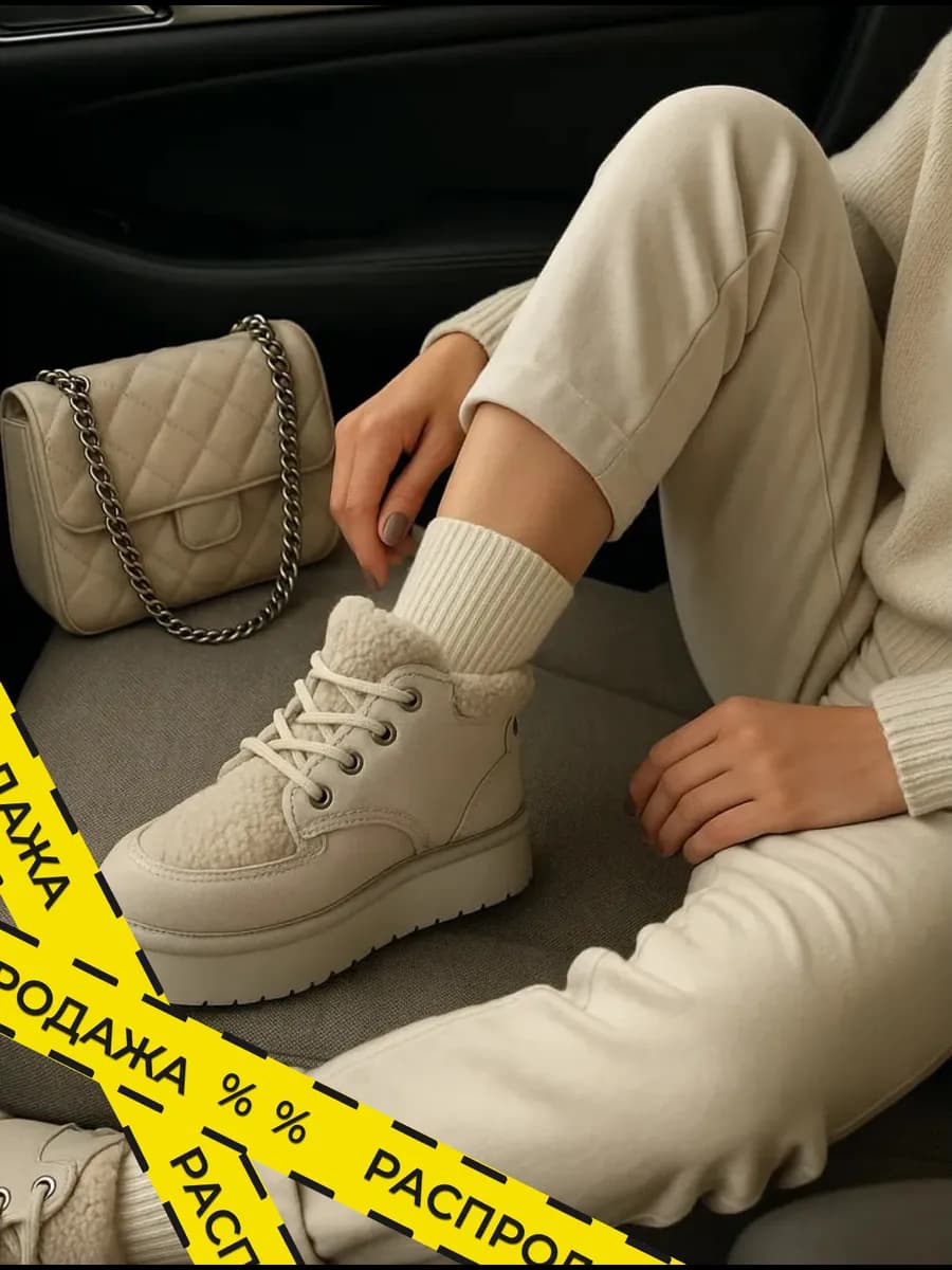 Угги со шнурками женские зимние