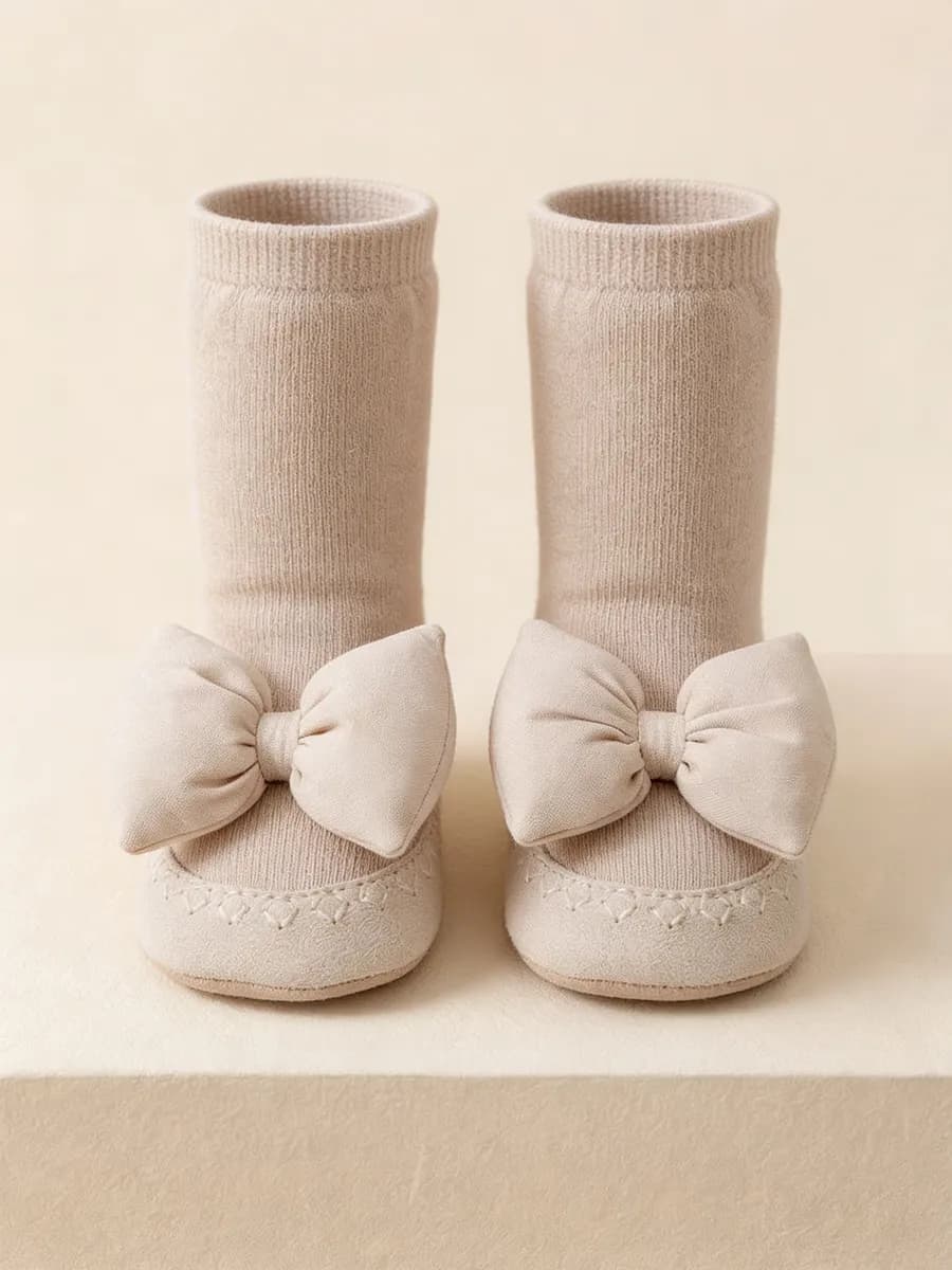 Носки пинетки для новорожденных девочек теплые