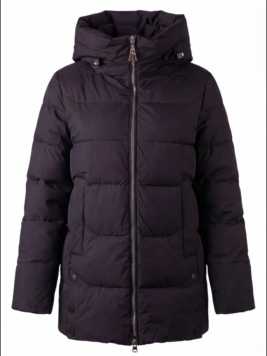 Пуховик зимний длинный оверсайз с капюшоном больших размеров
