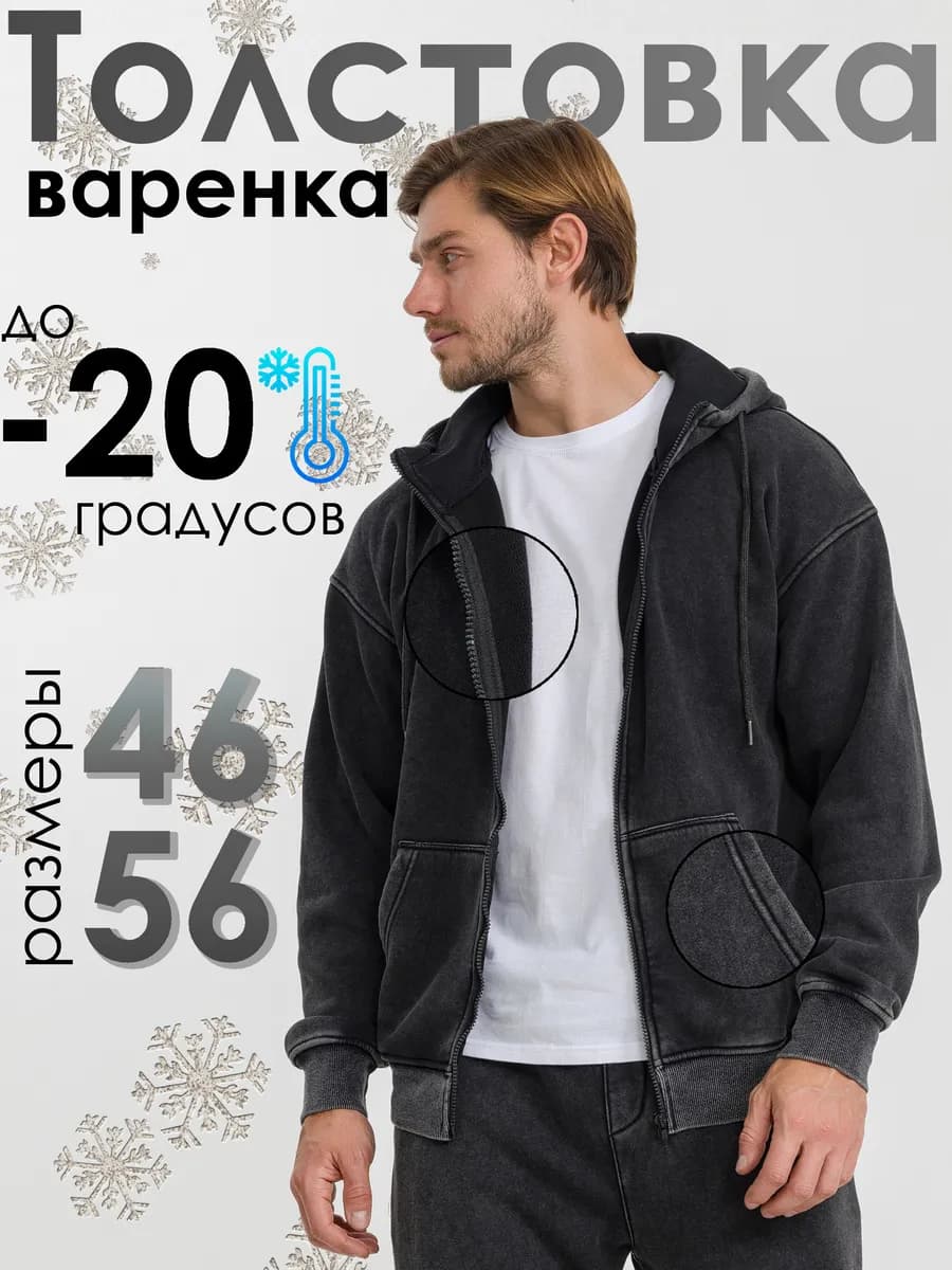 Теплая вареная зипка на молнии с флисом варенка