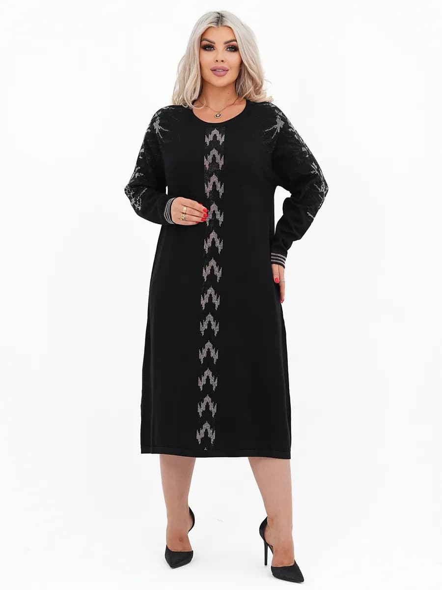 Платье трикотажное нарядное теплое