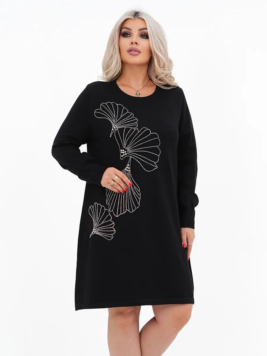 Платье трикотажное нарядное теплое