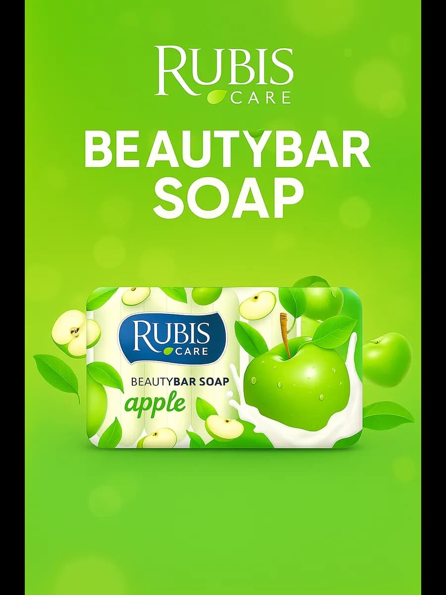 Кусковое туалетное мыло Rubis зеленое яблоко