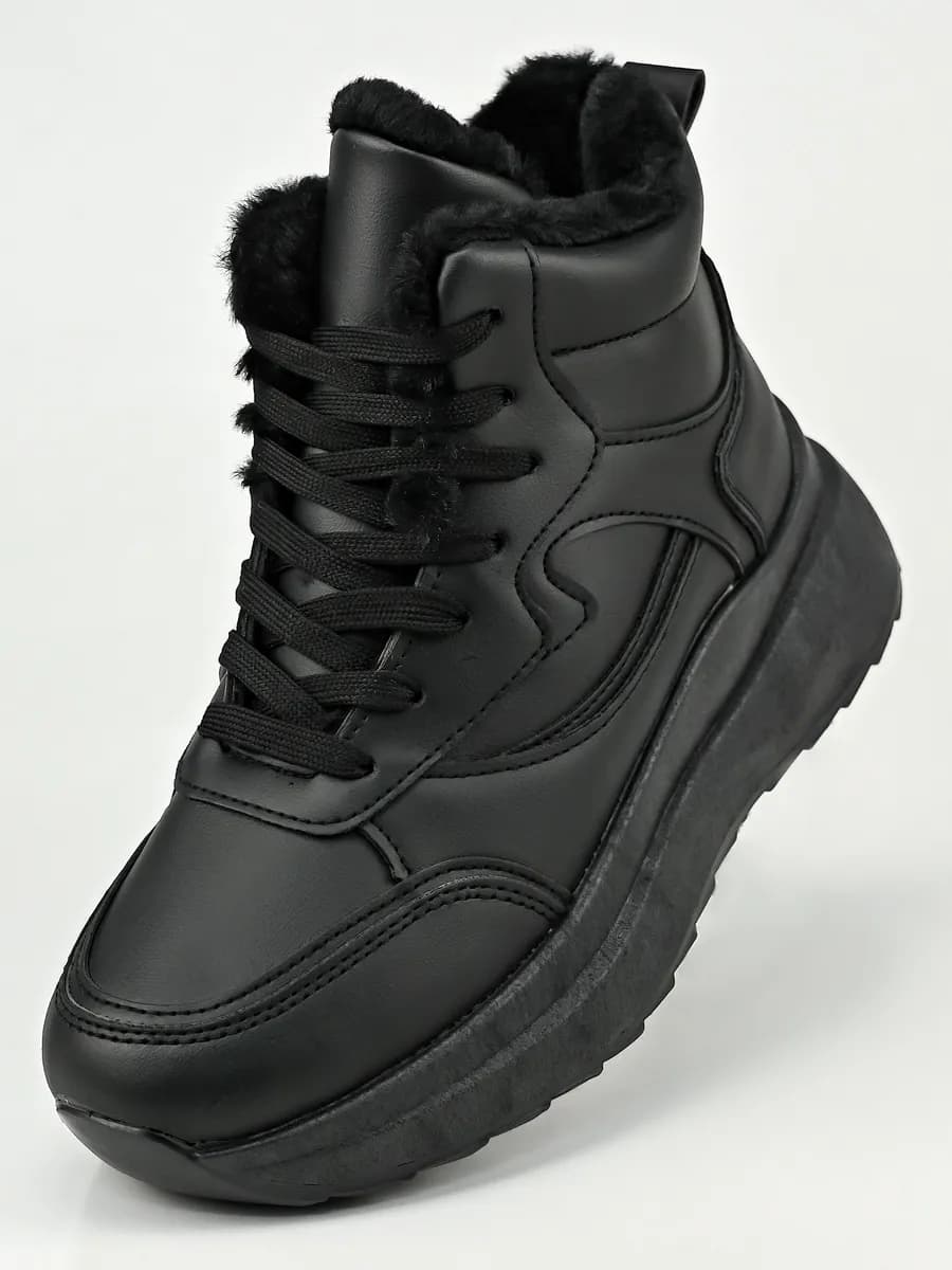 Черные Зимние кроссовки высокие