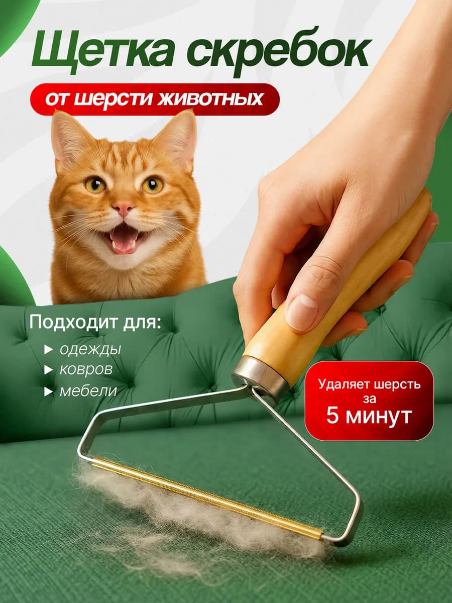 Скребок щетка для ковров от шерсти животных от катышек