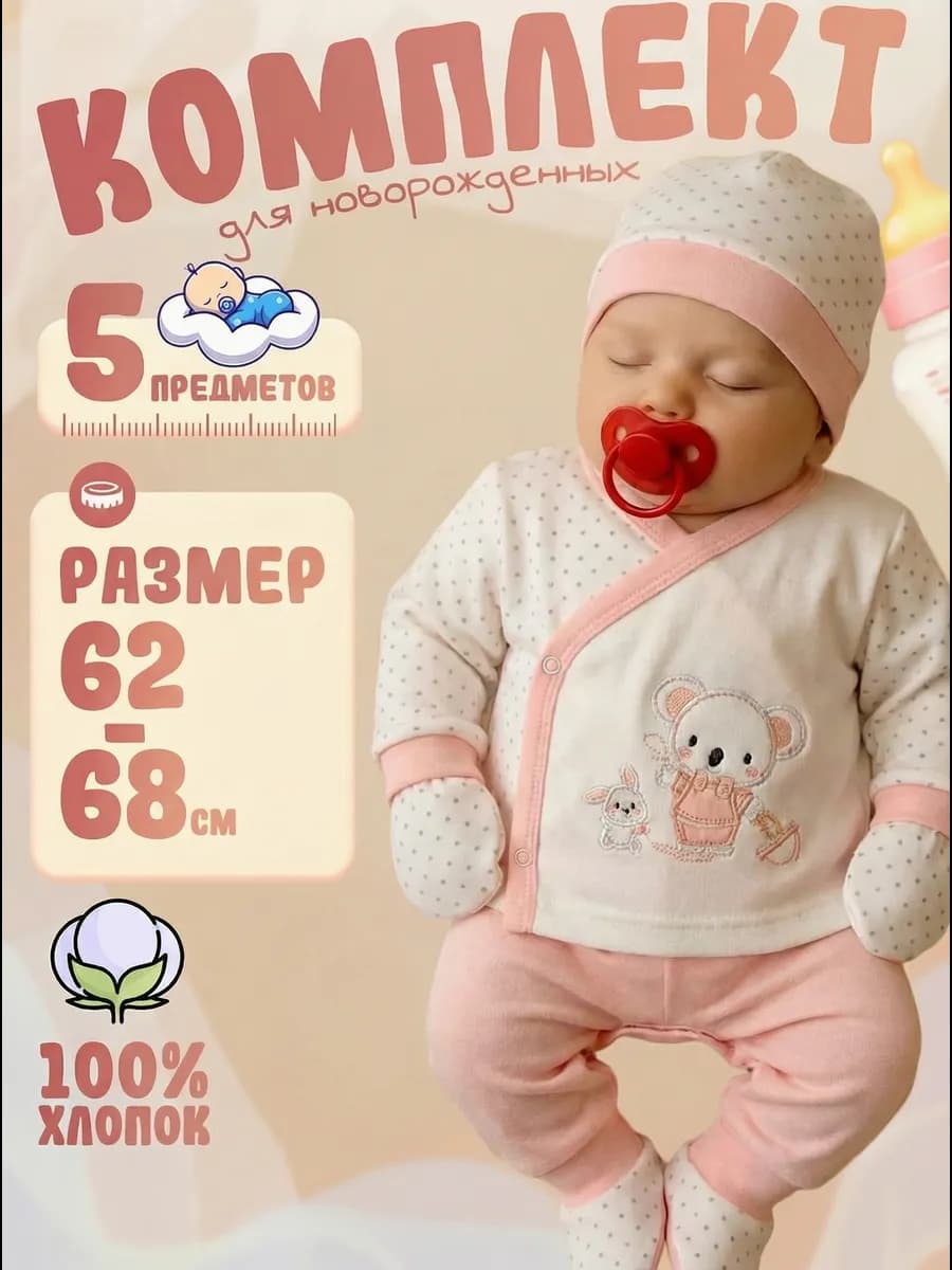 Комплект для новорожденных на выписку из велюра