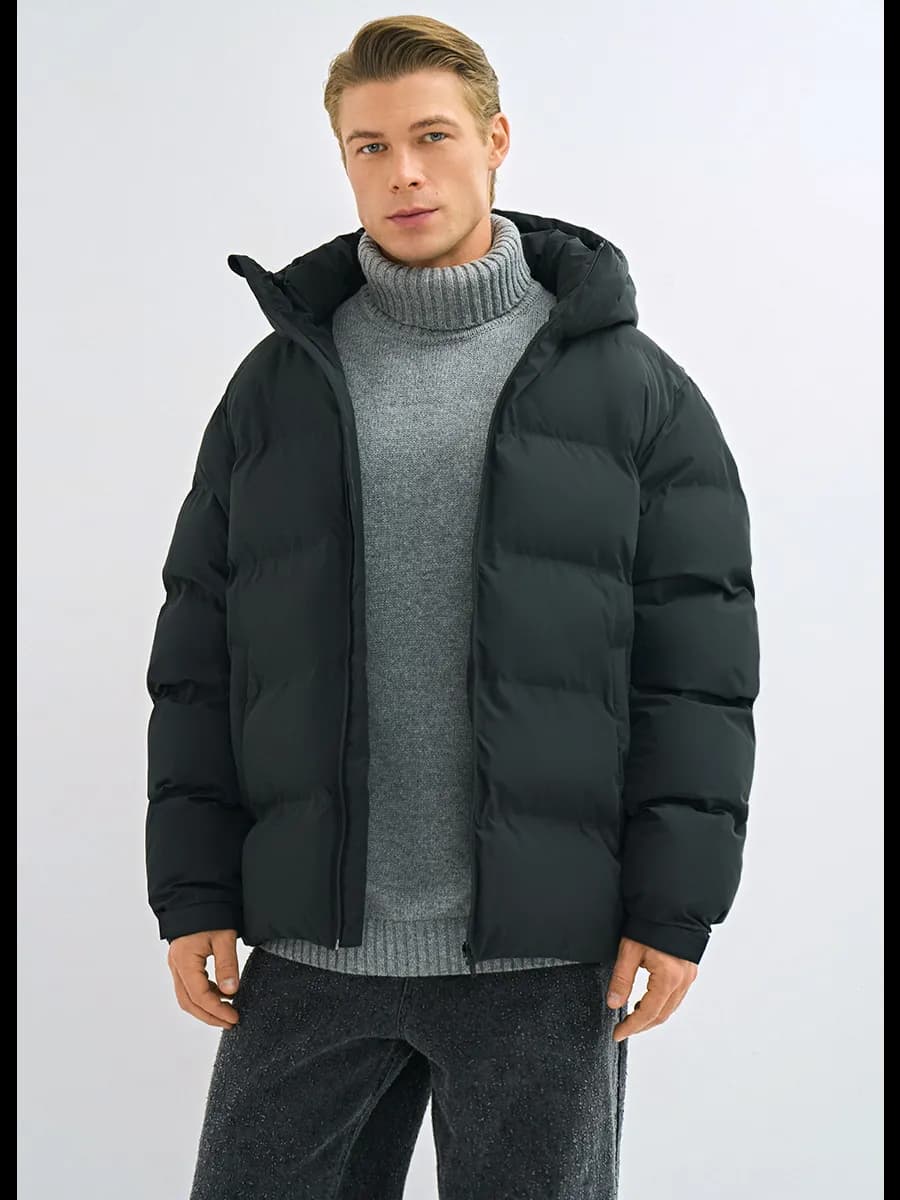 Куртка стеганая пуховик зимний с капюшоном