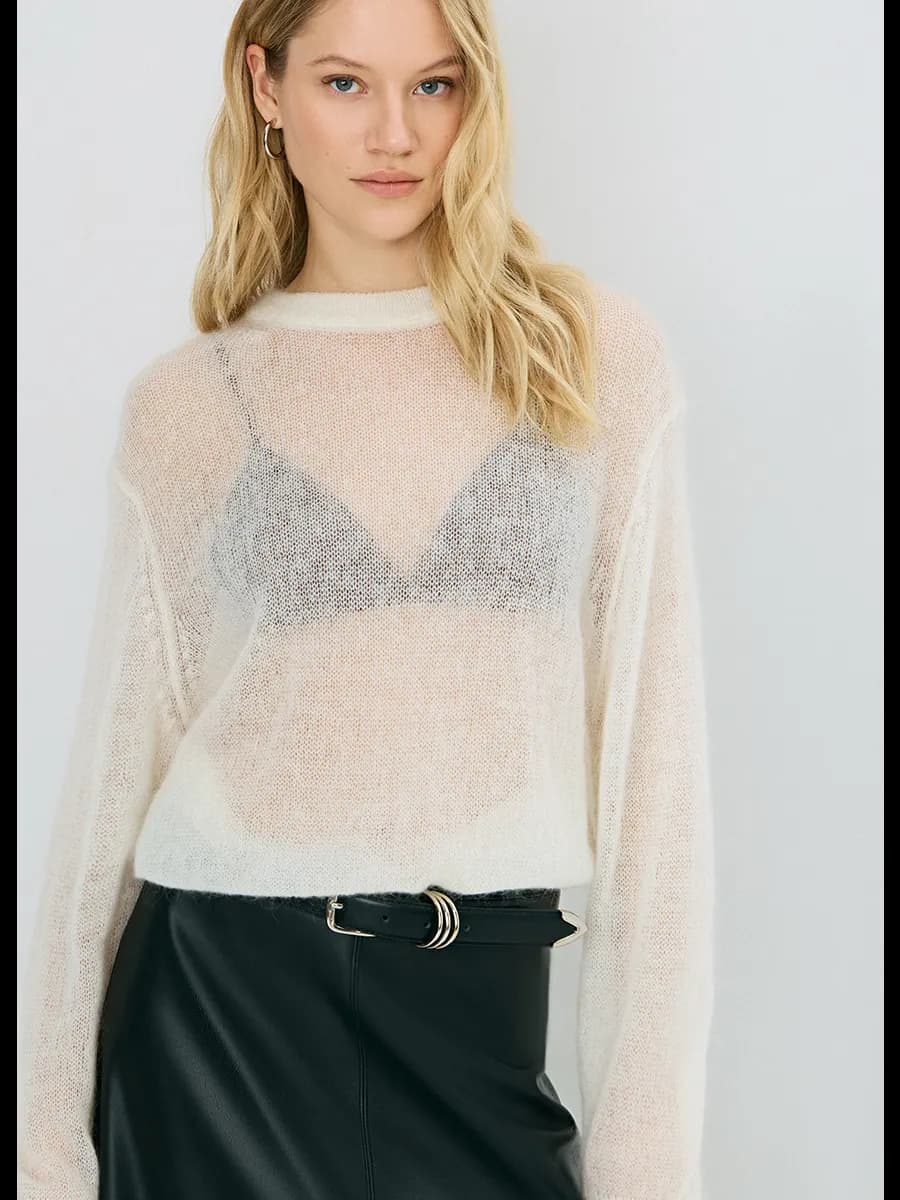 Джемпер оверсайз полупрозрачный