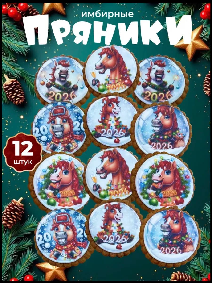 Имбирные пряники на Новый год лошади