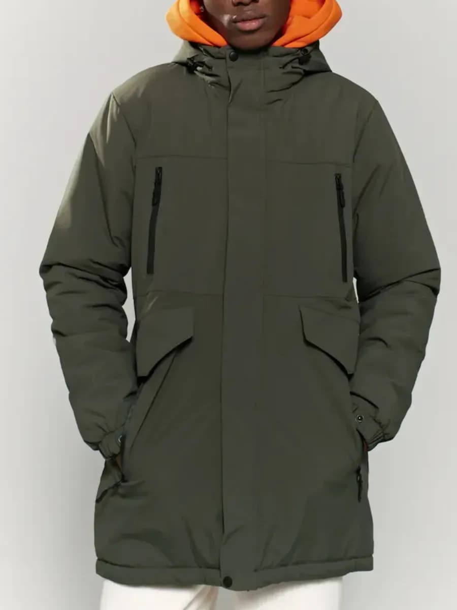 Куртка демисезонная с капюшоном удлиненная парка - фото 1