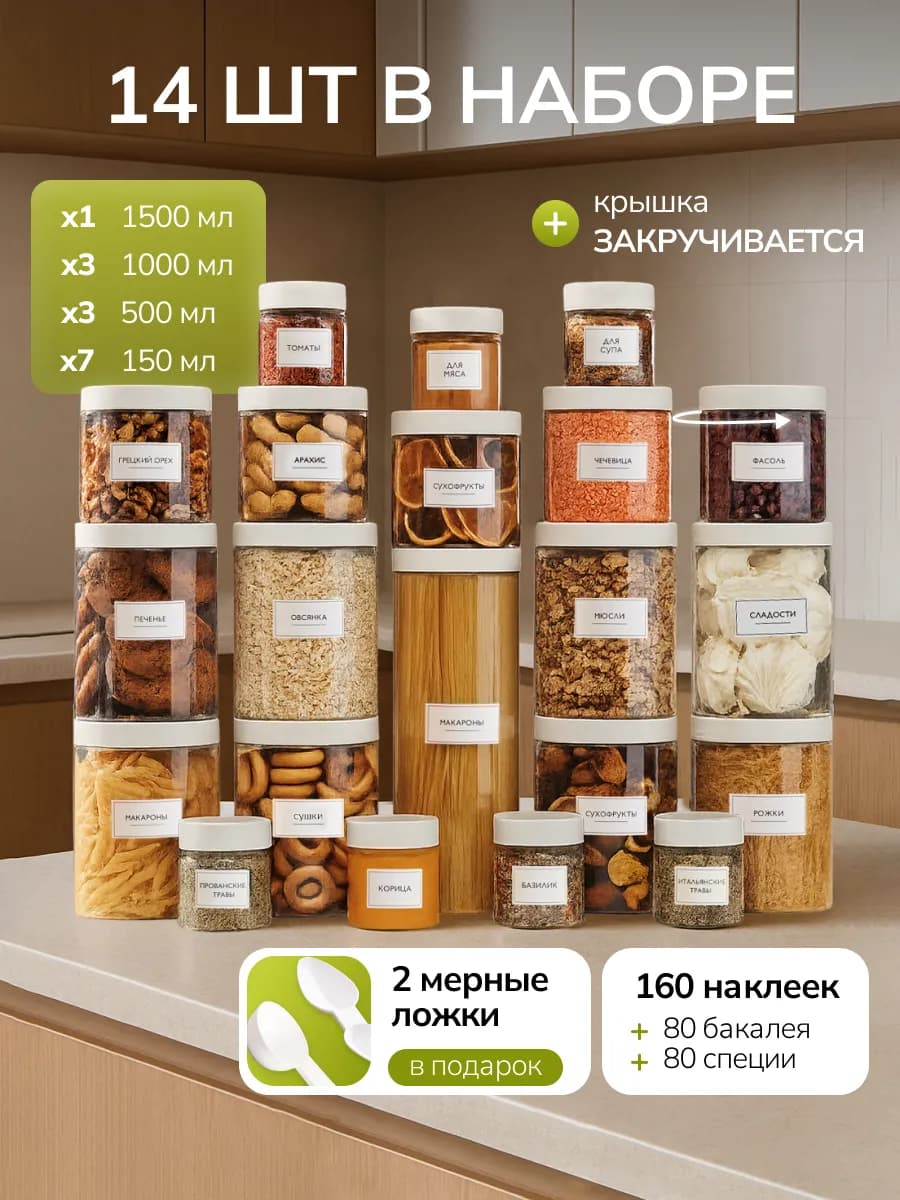 Банки для хранения сыпучих продуктов